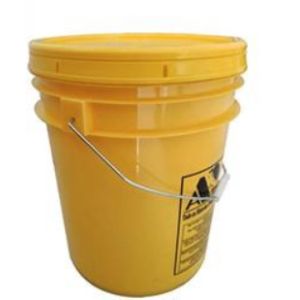 Yellow Plastic Bucket Containers UN Rated 20L For Glue Storage