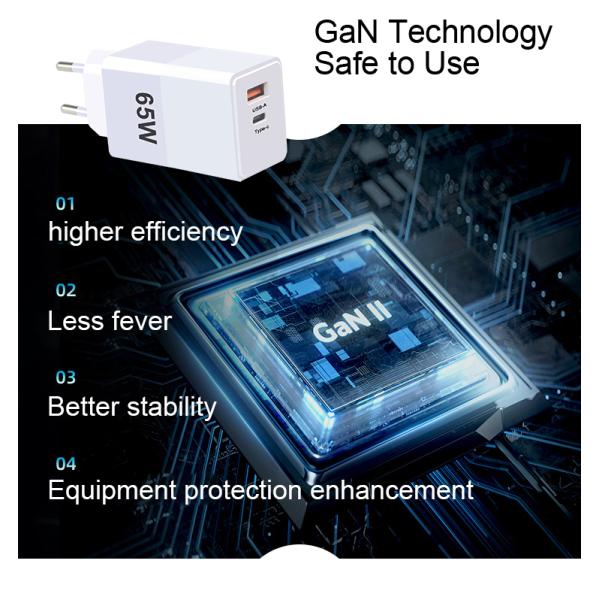 EU US UK AU GaN 140w 120w 65W 45w Laptop Usb C Charger with QC2.0 Function