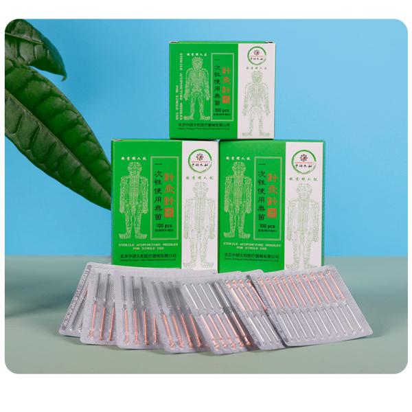 100pcs Zhongyan Taihe Disposable Acupuncture Needles Red Copper Ring Handle