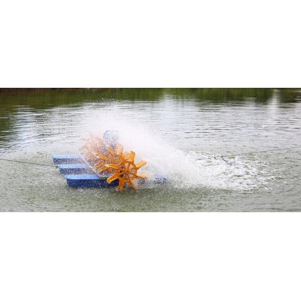 4HP / 3KW Paddle wheel fish pond aerator 8 impeller 4Float