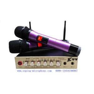 Quality SR-X2 two channel VHF half- rack -size KTV wireless microphone with Echo Treble Bass / micrófono / good quality for sale