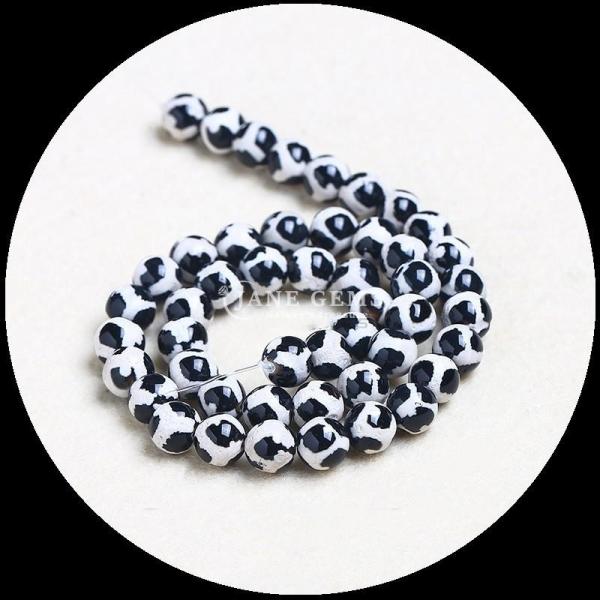 DIY Jewelry Making Essential Multi-color Tibatan Agate Beads Three Eyes Dzi Loose Bead Strands with Polished Technique