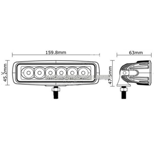 Mining 18W LED Work Lamps IP67 Aluminum Rectangular Led Work Lights