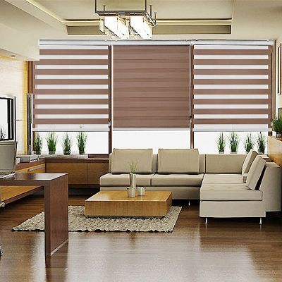 Sunscreen Zebra Roller Blinds Sun Shading Fabric For Window Treatment