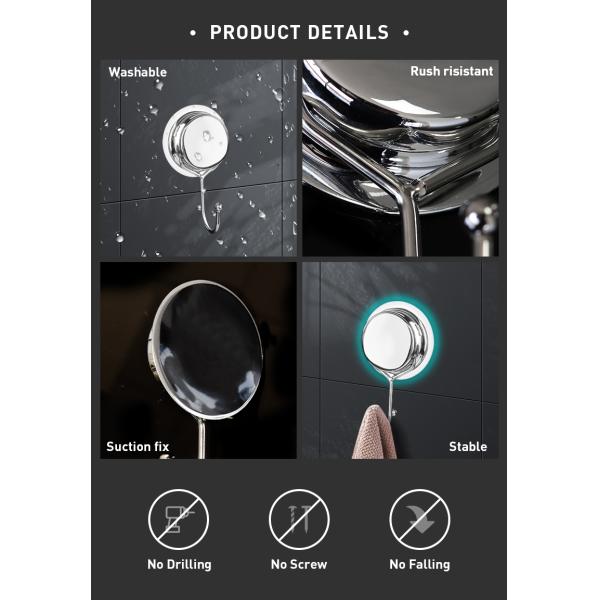 Heavy Duty Sticky Towel bathroom robe hook 110mm Wide SS201 Steel