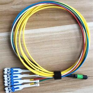 High Return Loss MPO Patch Panel , Fan Out Type 12 Core MPO Patch Cord