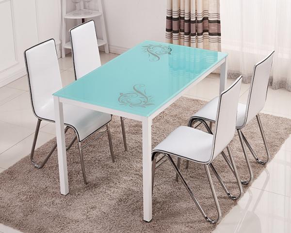 Luxury Glass Dining Table And Chairs , Modern Home Decor Furniture