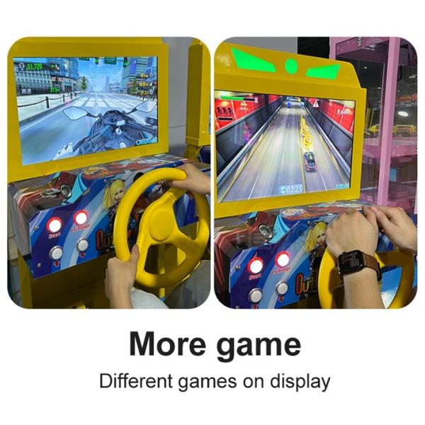 Metal Cabinet Kids Outrun 22" Arcade Racing Simulator Equipment For Sale