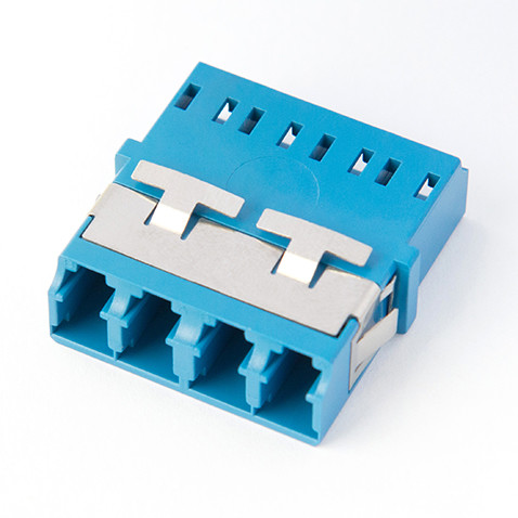 LC One Piece Integrated Fiber Optic Adapter Blue Color Apply To Ethernet Network