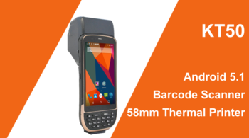 Handheld Industrial PDA Fingerprint Scanner Reader Printer Android 5.1 KT50