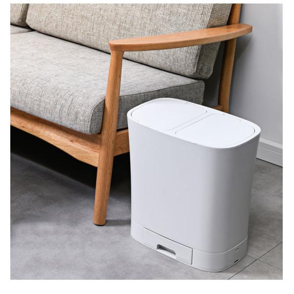 18L/36L Custom Recycling Double Bucket Three Compartments Sorted Trash Bin