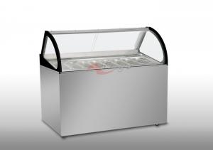 Quality Gelato Display Case - Air Cooling - 2 Layers 5L Pans - Save Extra Freezer Curved Shape for sale