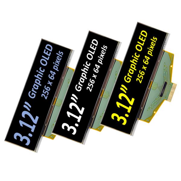 3.12 Inch Industrial Grade OLED Display Module- 256x64 Pixels, 30-Pin with SPI, I2C Interfaces