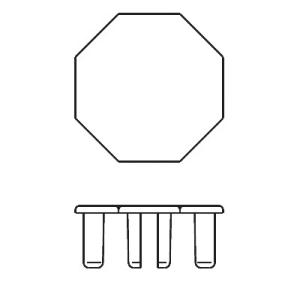 S132 Plastic End Cap of 8 way extrusion,Octanorm Similar Drawing Connector Bar