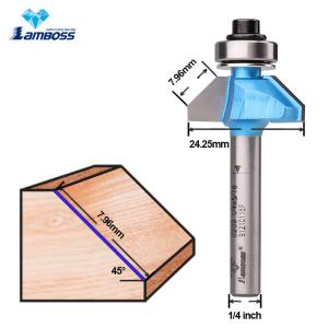 Quality Woodworking Router Bit Lamboss 45 Degrees Chamfer Bit With Bearing For Wood Milling Cutter for sale