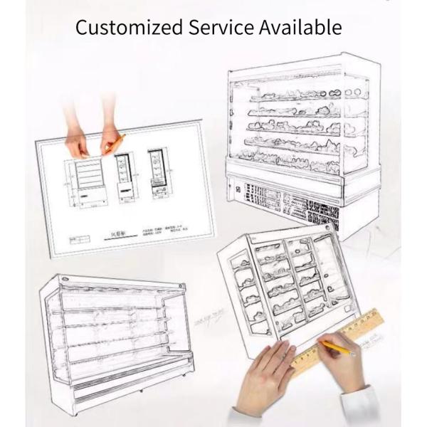 Stainless Steel Durable Open Multideck Fridge , Anticorrosive Fruit Display Cabinet