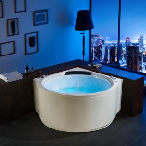 Quality Double Whirlpool Freestanding Soaking Bathtub Color Round Shape for sale