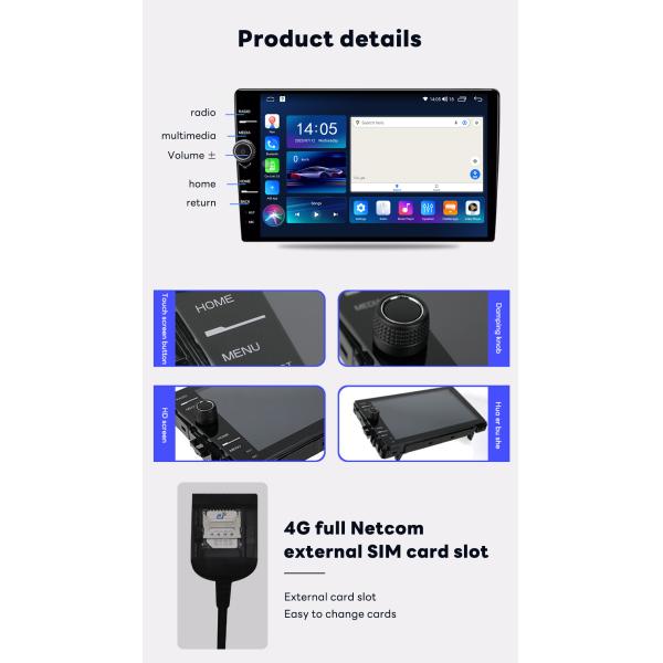 7862S 9/10 Inch Car Radio Touch Screen with GPS Navigation and OLED Display