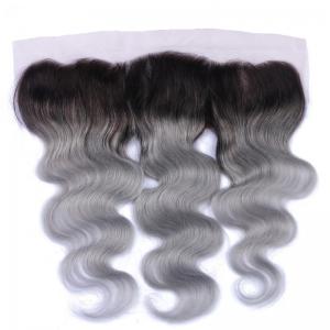 Quality Color 1B Grey 13x4 Lace Closure 7A Grade Lace Frontal Hair Closure Full Cuticle Aligned for sale
