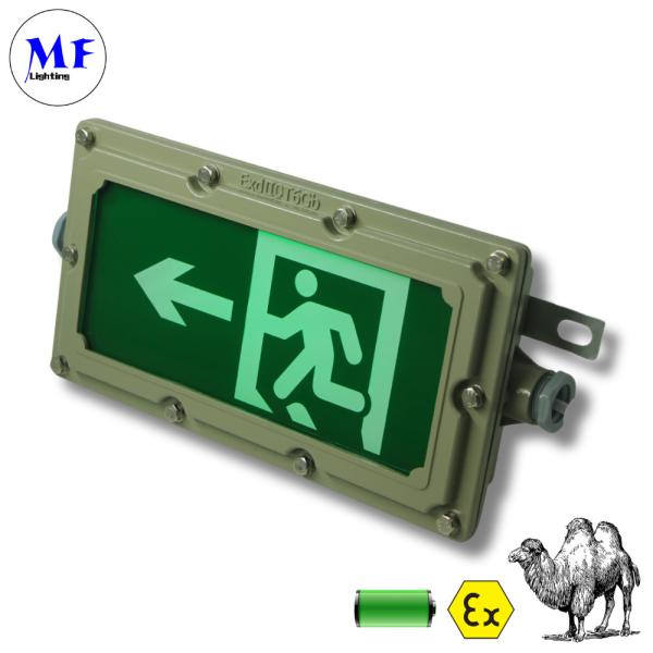 Battery Back Up Luminaries Atex LED Fireproof Exit Sign Emergency Light with