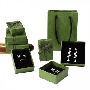 Quality SGS Small Batch Jewelry Packing Box Personalised green color for sale