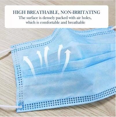 Anti Virus 3 Layer Face Mask Eco Friendly Personal Daily Use 17.5x9.5cm