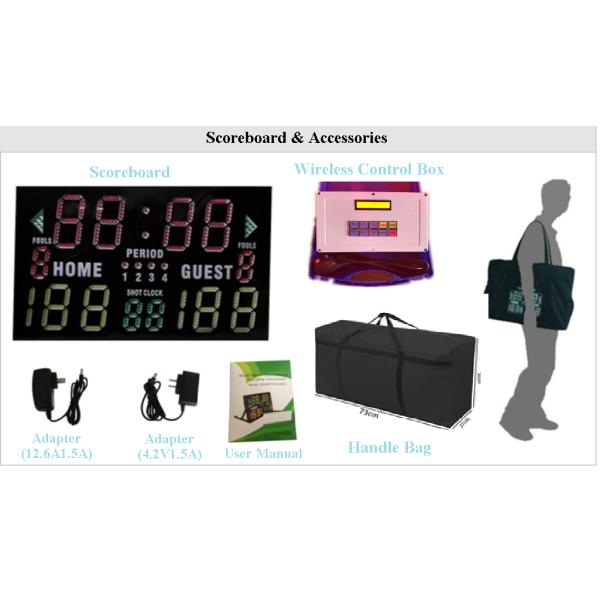 Wireless Remote Control Portable Electronic Baseball Scoreboard With Carry Bag