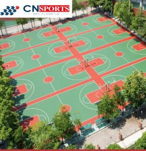 Quality 6mm Thick SPU Flooring Green Outdoor Basketball Court Tiles for sale