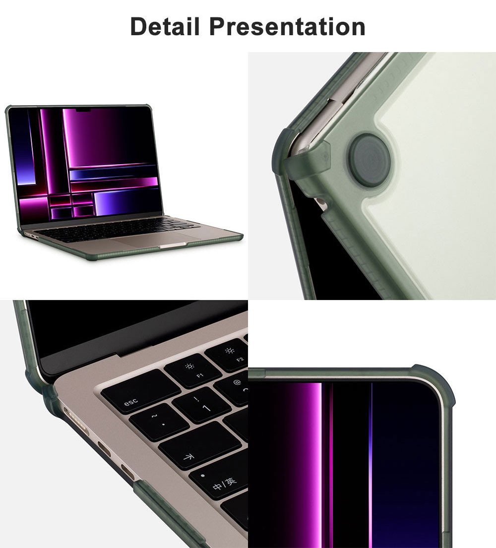 Laudtec BJK01 Portable Clear Notebook Tpu Pc Cover Hard Shell Transparent Lap Top Laptop Case for Macbook Air 15 Pro 14