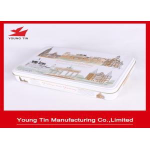 Quality Full Color Printed Chocolate Tin Boxes Food Grade Metal Tinplate Material Glossy Finish for sale