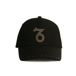 Quality Rhinestone Logo Small Baseball Cap / New Style Women Black Cotton Twill Cap Hat for sale
