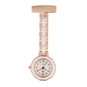 Nurse Watch Silver Fob Nurse Pocket Watch Pink Nursing Gift Rose Gold Brooch