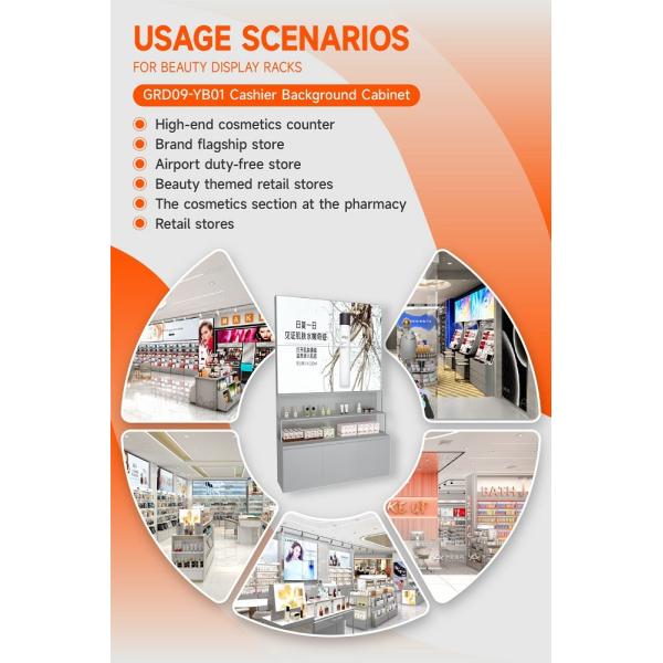 GDR09-YB01 Retail Display Counter with 80mm Soft Film Light Box and LED Light Strips for Cosmetics Retail Stores
