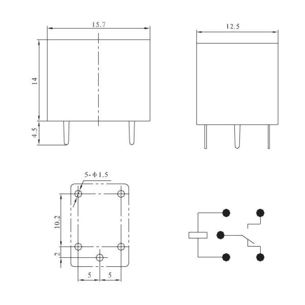 T78 10Amp electric PCB relay 24v
