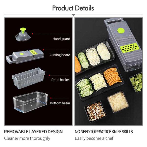 13PCS Set Multifunctional Manual Vegetable Slicer With Peeler