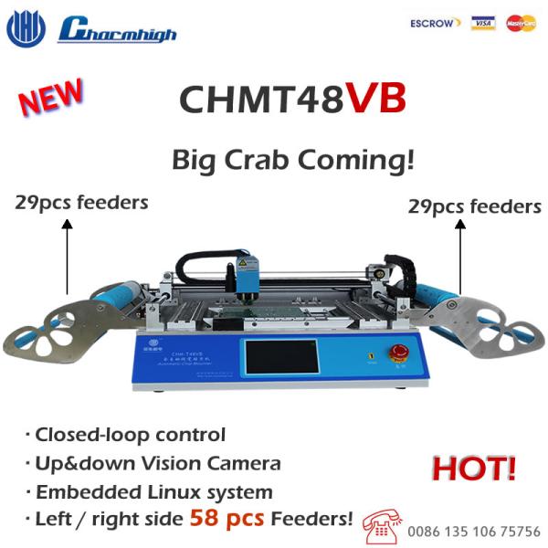 Dual side Feeder CHMT48VB 58pcs Feeders Desktop Pick and Place Machine, small Batch Production