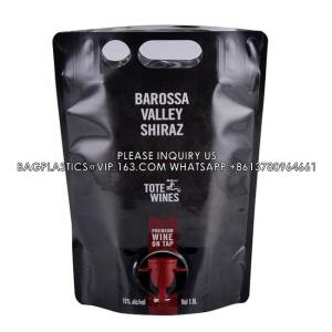 Quality Custom Stand Up Pouch Bag Liquid 1.5L Wine Pouch Aluminum Foil Stand Up Pouch With Valve Dispenser For Wine for sale