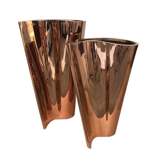 Custom gold metal wedding flower stand pot wedding decoration