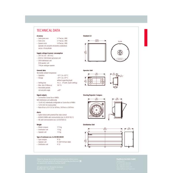 Raytheon Anschuetz 22 NX Fluid Type Gyrocompass Most Widely Used Compact Design Easy