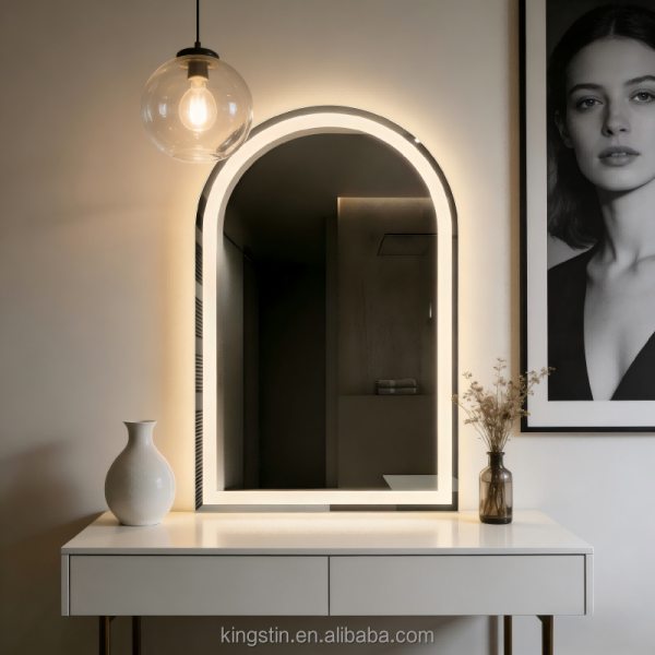 Wholesale Frameless Smart Mirror With Led Light Custom Arch Rest Room Dimming Backlit Led Bathroom Mirror for Hotel
