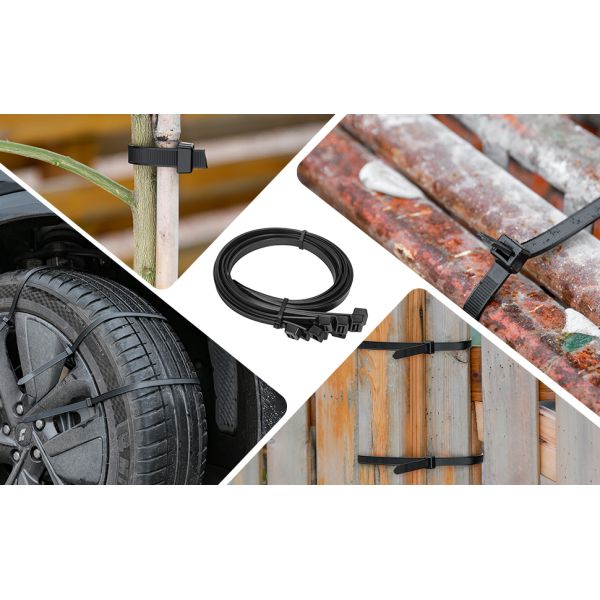 Temperature Resistant Double Sided Zip Ties 14 Inch 100 LBS Tensile Strength Strong Releasable