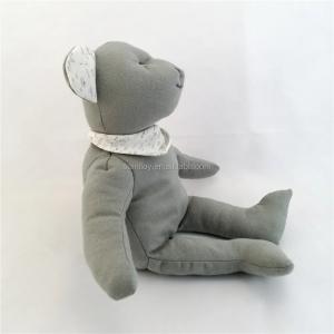 Quality 100% Cotton Soft Plush Toy 23cm Organic Soft Grey Bear Toy Earth Friendly for sale