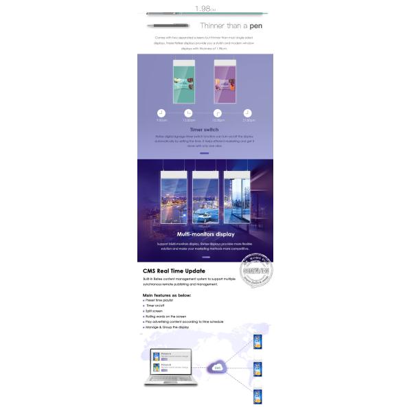 FCC Android 7.1 Ceiling Mount Double Sided Digital Display