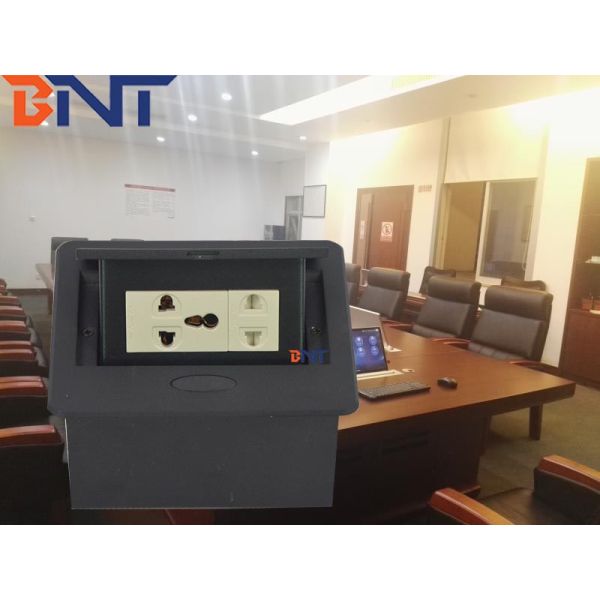 Black Pop-Up Power Hide Socket Oval Corner Zinc Alloy Panel BD300-1R