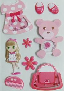 Quality Paper + PVC Puffy Cute Vintage Toy Stickers For Birthday Gift Eco Friendly for sale