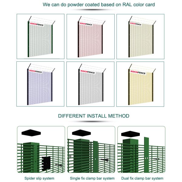 Easy Installation 358 Security Fence Anti Corrosion 3mm-6mm Wire Diameter