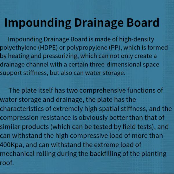 Modern Design Black Green HDPE Impounding Drainage Cell Mat Board for Drainage System