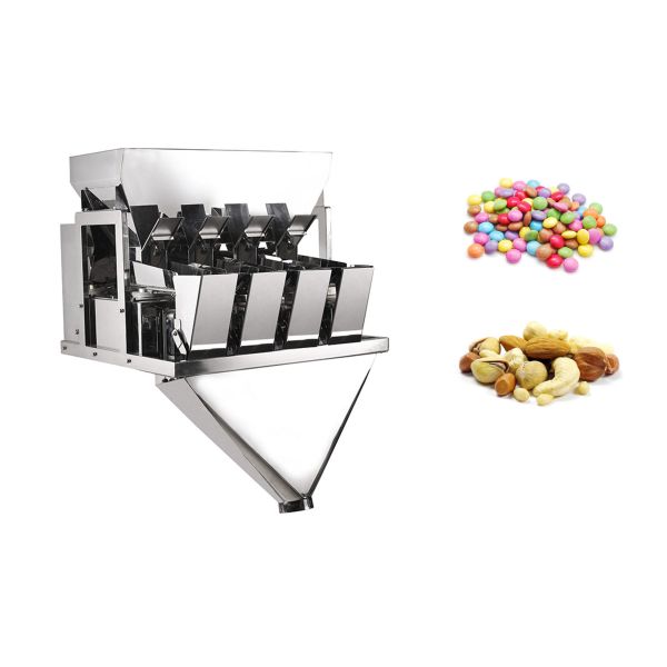CE Certificate 304SS 4 Head Linear Weigher For Tin Cans Nut Filling Line