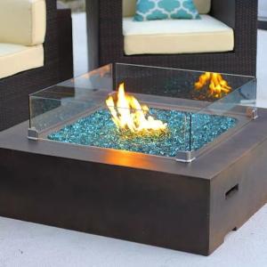 China High Temperature Black Color Metal Square Gas Patio Heater Fire Table on sale