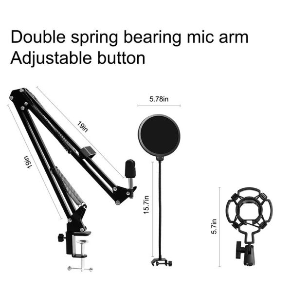 Youtube 24Bit 192KHz Condenser Mics , Condenser Mic With Shock Mount